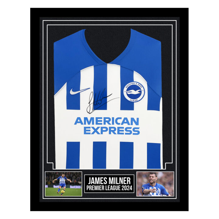 Signed James Milner Framed Shirt - Brighton Premier League 2024
