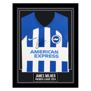 James Milner Signed Framed Shirt - Brighton Premier League 2024