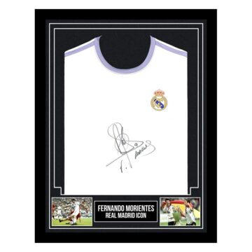 Signed Fernando Morientes Framed Shirt - Real Madrid Icon