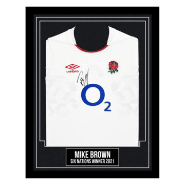 Mike Brown Signed Framed Shirt - Six Nations Winner 2021