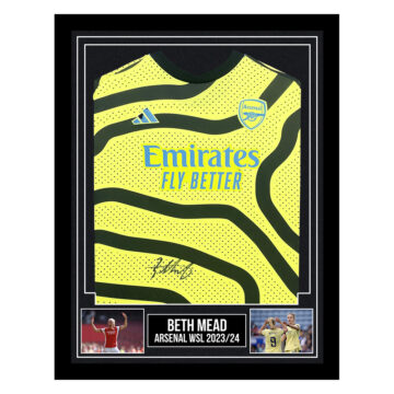 Signed Beth Mead Framed Away Shirt - Arsenal WSL 2023/24