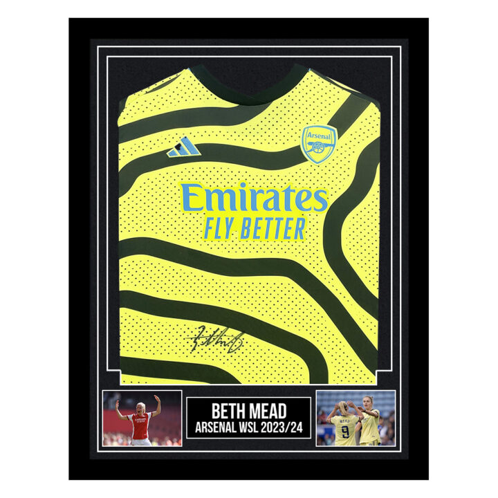Signed Beth Mead Framed Away Shirt - Arsenal WSL 2023/24