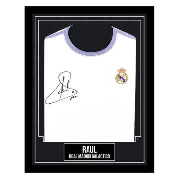Raul Signed Framed Shirt - Real Madrid Galactico