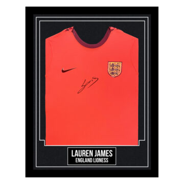 Lauren James Signed Framed Shirt - England Lioness Autograph