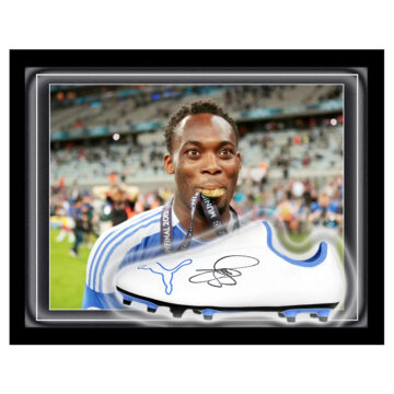 Signed Michael Essien Boot Framed Dome - Champions League Winner 2012
