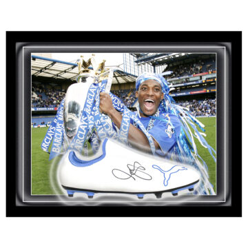 Signed Michael Essien Boot Framed Dome - Chelsea Double Winner 2010