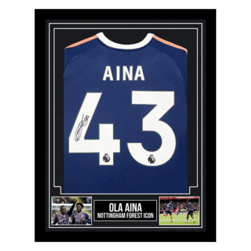 Signed Ola Aina Framed Shirt - Nottingham Forest Icon