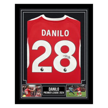 Signed Danilo Framed Home Shirt - Premier League 2024