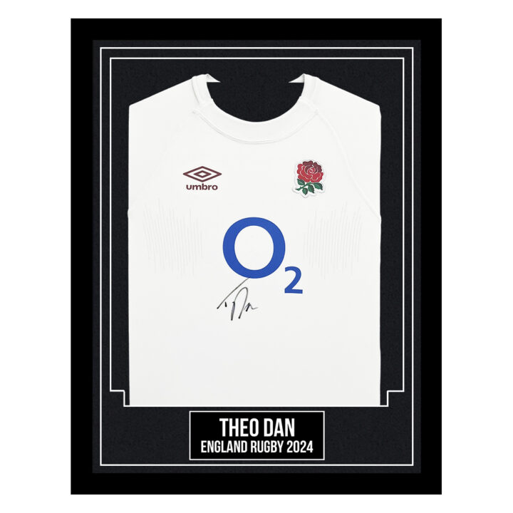Theo Dan Signed Framed Shirt - England Rugby 2024