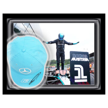 Signed George Russell Hat Framed Dome - Austrian Grand Prix Winner 2024