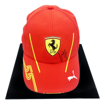 Signed Carlos Sainz Framed Hat - Formula One Ferrari 2024