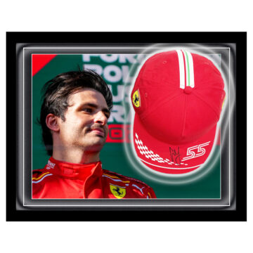Signed Carlos Sainz Hat Framed Dome - Australian Grand Prix Winner 2024