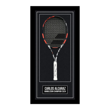Signed Carlos Alcaraz Framed Racket - Wimbledon Champion 2024