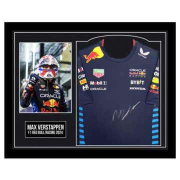 Framed Max Verstappen Signed Shirt - F1 Red Bull Racing 2024