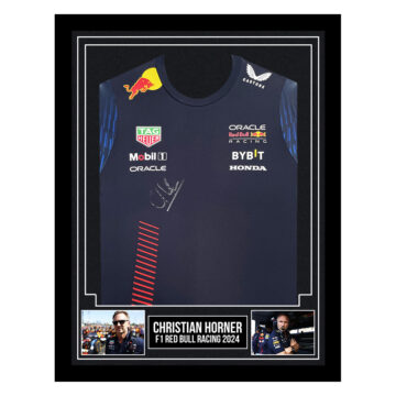 Signed Christian Horner Framed Shirt - F1 Red Bull Racing 2024