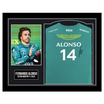 Framed Signed Fernando Alonso Shirt - Aston Martin F1 2024