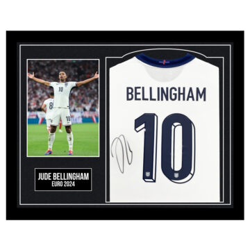 Signed Jude Bellingham Framed Shirt - England Euro 2024