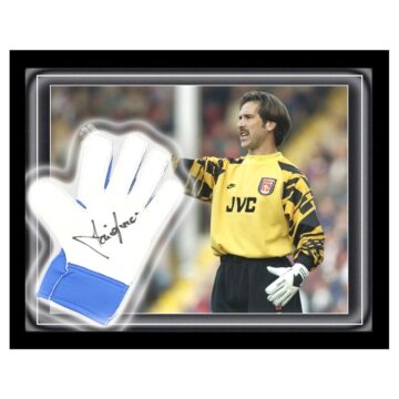 Signed David Seaman Glove Framed Dome - Arsenal Double Winner 1998
