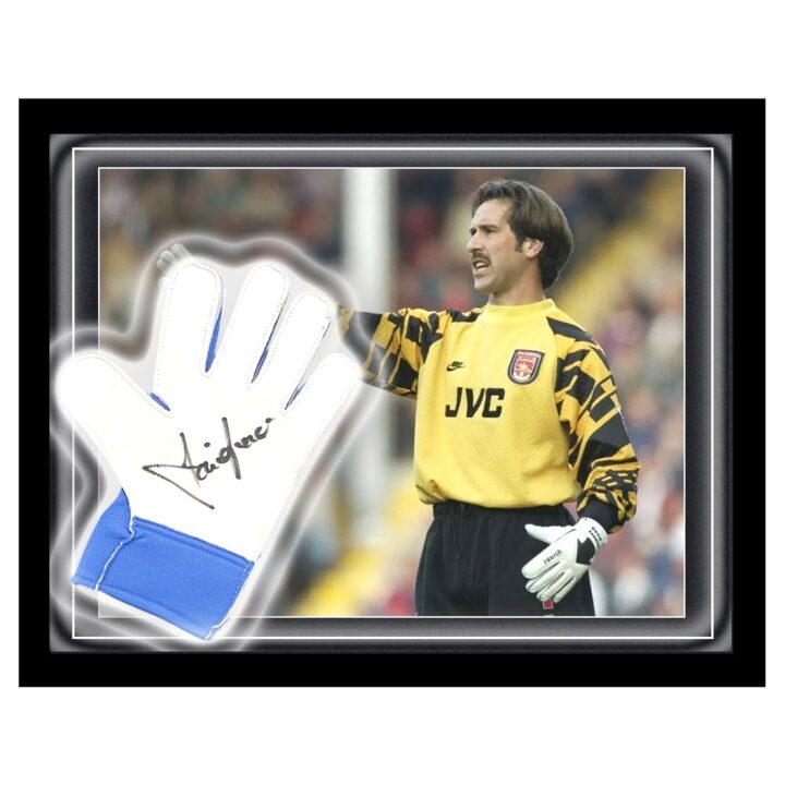 Signed David Seaman Glove Framed Dome - Arsenal Double Winner 1998