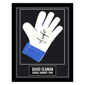 Signed David Seaman Framed Glove - Arsenal Double Winner 1998