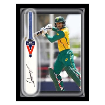Signed Quinton de Kock Mini Bat Framed Dome - T20 Cricket World Cup 2024