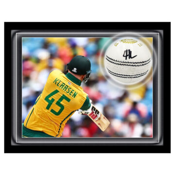 Signed Heinrich Klaasen Ball Framed Dome - T20 Cricket World Cup 2024