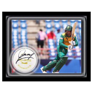 Signed Quinton de Kock Ball Framed Dome - T20 Cricket World Cup 2024