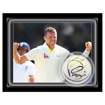Signed Peter Siddle Ball Framed Dome - Australia Cricket Icon