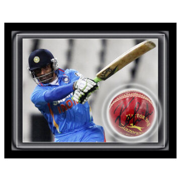 Signed Robin Uthappa Ball Framed Dome - India Cricket Icon