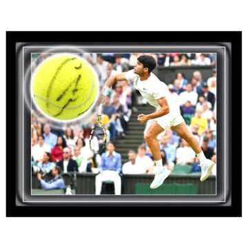 Signed Carlos Alcaraz Ball Framed Dome - Wimbledon Champion 2024