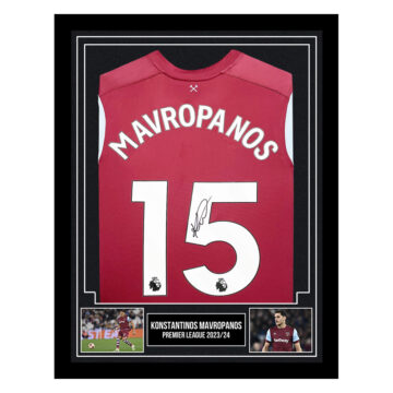 Signed Konstantinos Mavropanos Framed Shirt - Premier League 2023/24
