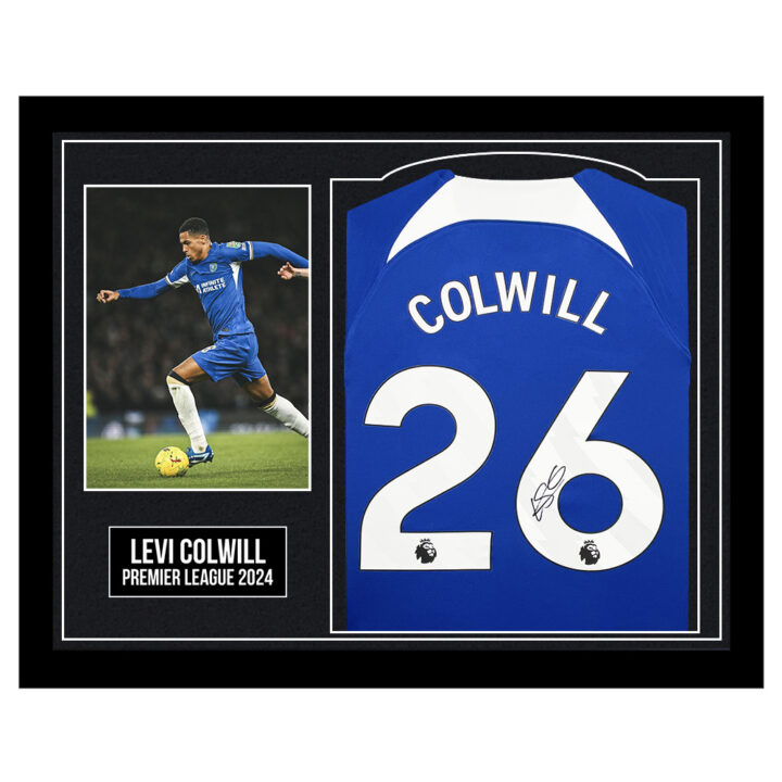 Framed Levi Colwill Signed Shirt - Premier League 2024