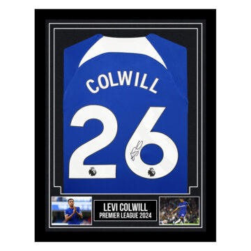 Signed Levi Colwill Framed Shirt - Premier League 2024