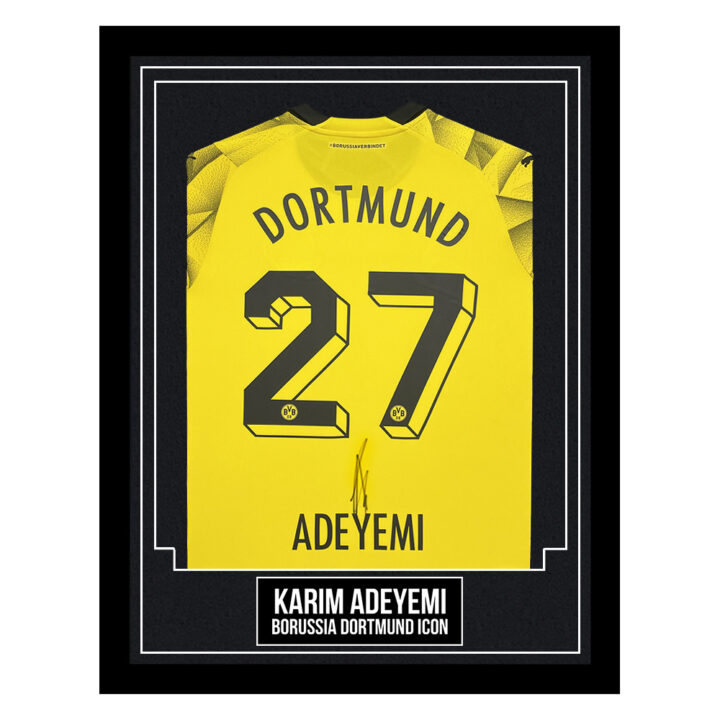 Karim Adeyemi Signed Framed Shirt - Borussia Dortmund Icon