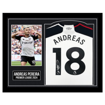 Framed Andreas Pereira Signed Shirt - Premier League 2024