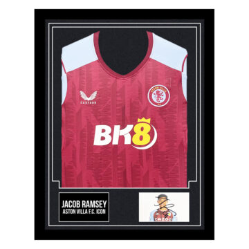 Signed Jacob Ramsey Framed Display Shirt - Aston Villa F.C. Icon