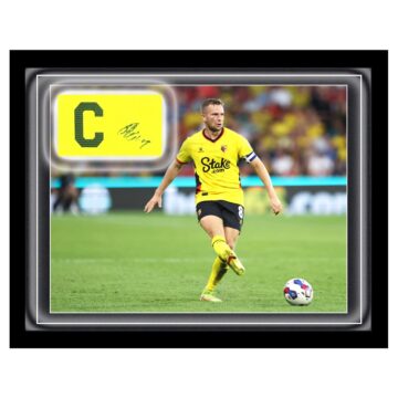 Signed Tom Cleverley Armband Framed Dome - Watford F.C. Icon