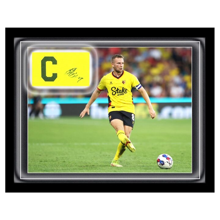 Signed Tom Cleverley Armband Framed Dome - Watford F.C. Icon