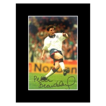 Signed Peter Beardsley Photo Display - 8x6 England Three Lions Icon