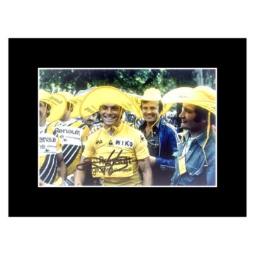 Signed Bernard Hinault Photo Display - 8x6 Five Time Tour De France Champion