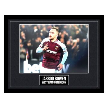Signed Jarrod Bowen Large Framed Photo Display - West Ham United Icon