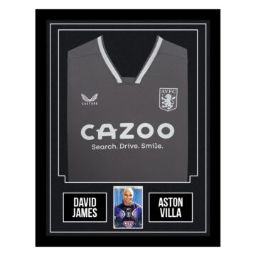 Signed David James Framed Display Shirt - Aston Villa Icon