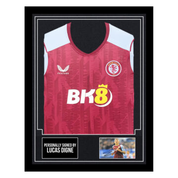 Lucas Digne Signed Framed Display Shirt - Aston Villa Autograph