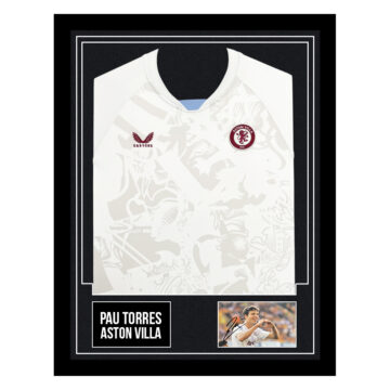 Pau Torres Signed Framed Display Shirt - Aston Villa Autograph
