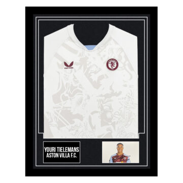 Signed Youri Tielemans Framed Display Shirt - Aston Villa Autograph