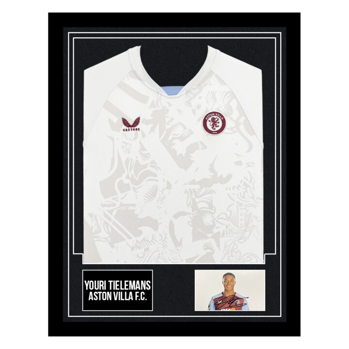 Signed Youri Tielemans Framed Display Shirt - Aston Villa Autograph