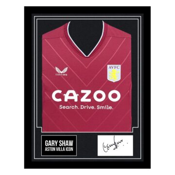 Signed Gary Shaw Framed Display Shirt - Aston Villa Icon