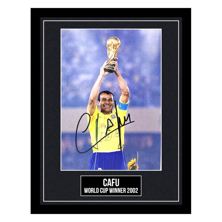 Signed Cafu Framed Photo Display - 16x12 World Cup Winner 2002