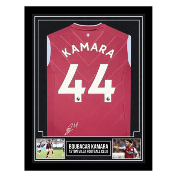 Signed Boubacar Kamara Framed Shirt - Aston Villa Football Club