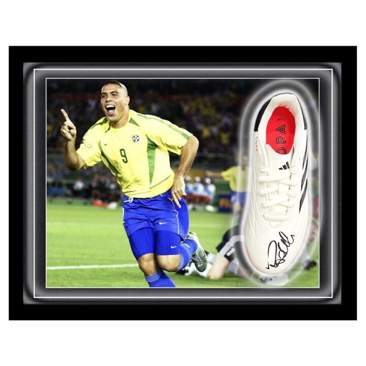 Signed Ronaldo Boot Framed Dome - World Cup Winner 2002